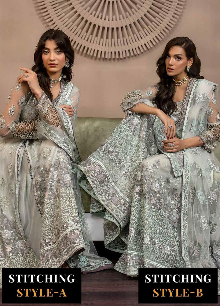 Avalanche By Flossie Embroidered Net Suits Unstitched 3 Piece FS23ACH D-02 Ice Fall - Festive Collection