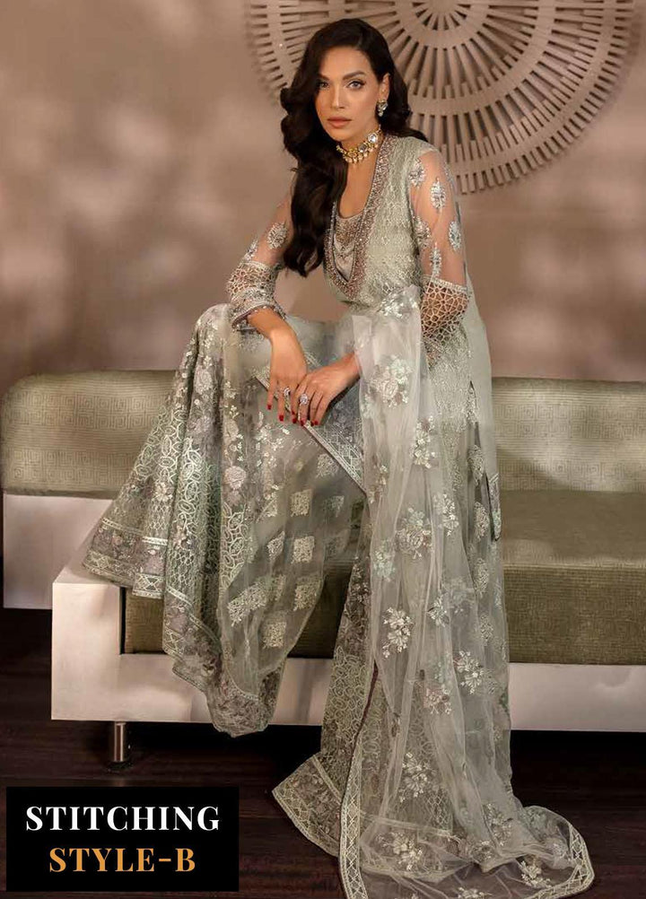 Avalanche By Flossie Embroidered Net Suits Unstitched 3 Piece FS23ACH D-02 Ice Fall - Festive Collection