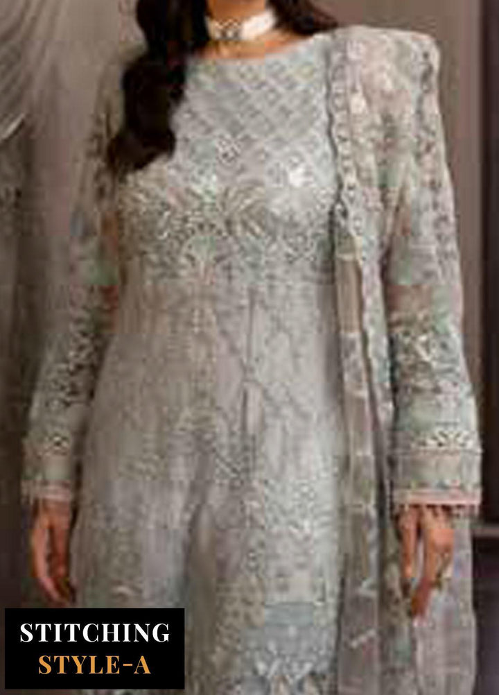 Avalanche By Flossie Embroidered Net Suits Unstitched 3 Piece FS23ACH D-03 Crystalline - Festive Collection