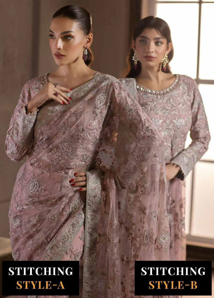 Avalanche By Flossie Embroidered Net Suits Unstitched 3 Piece FS23ACH D-04 Blush Frost - Festive Collection