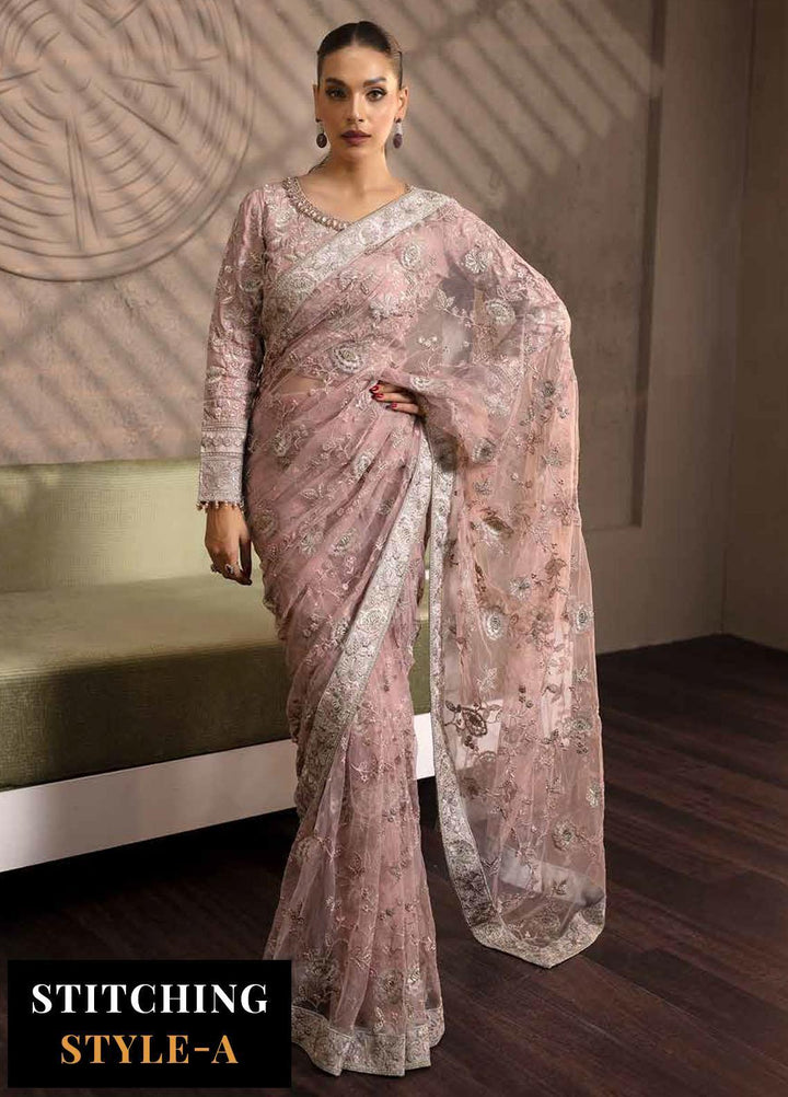 Avalanche By Flossie Embroidered Net Suits Unstitched 3 Piece FS23ACH D-04 Blush Frost - Festive Collection