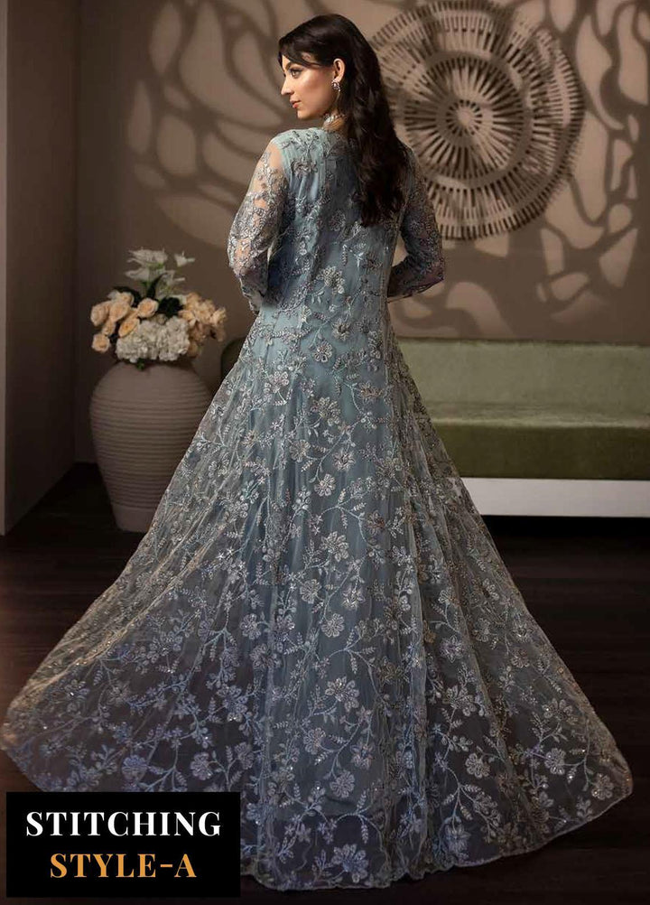 Avalanche By Flossie Embroidered Net Suits Unstitched 3 Piece FS23ACH D-05 Winter Mint - Festive Collection