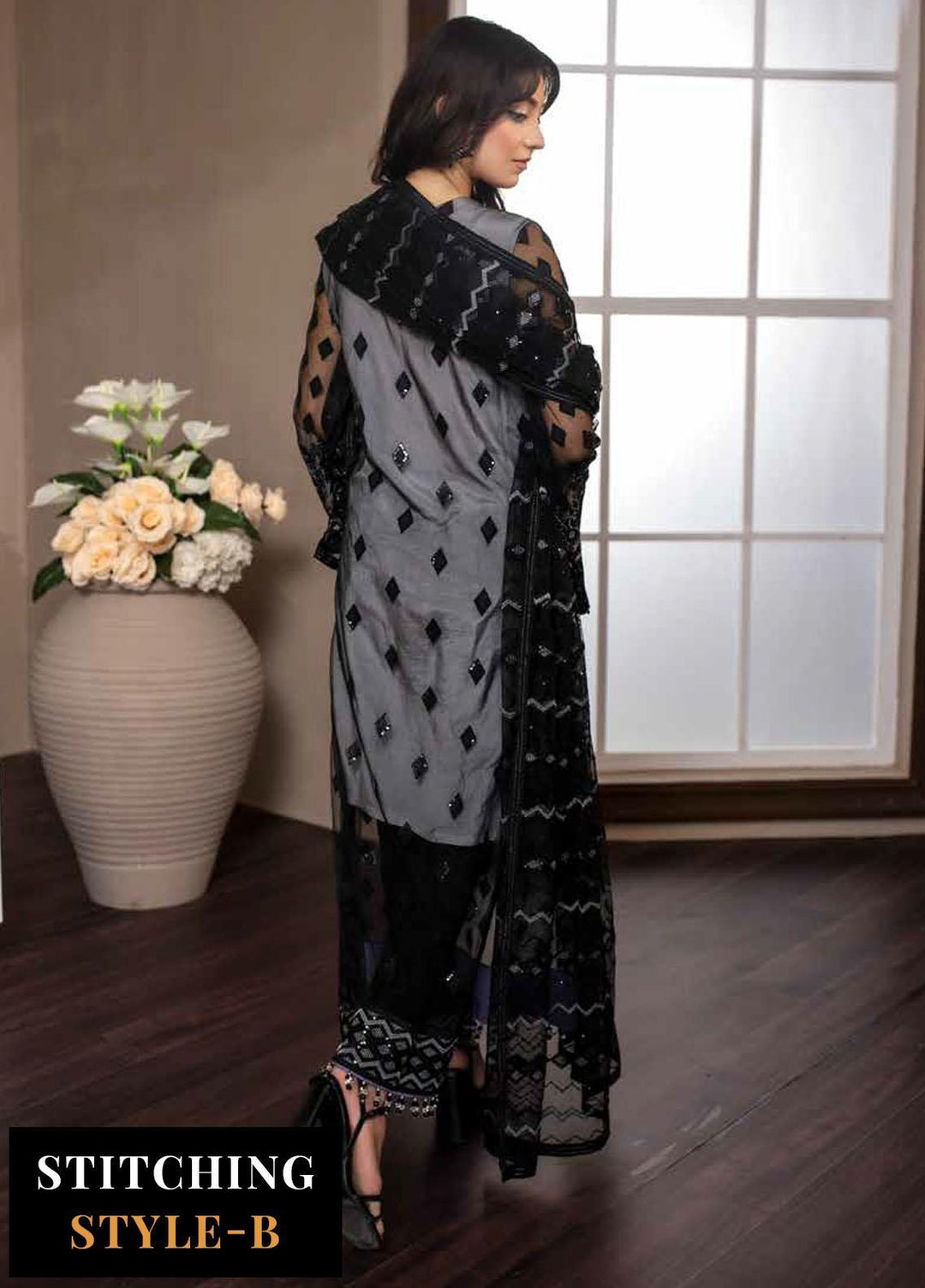 Avalanche By Flossie Embroidered Net Suits Unstitched 3 Piece FS23ACH D-06 Mistral - Festive Collection