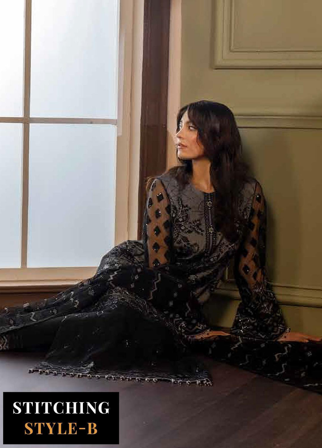 Avalanche By Flossie Embroidered Net Suits Unstitched 3 Piece FS23ACH D-06 Mistral - Festive Collection