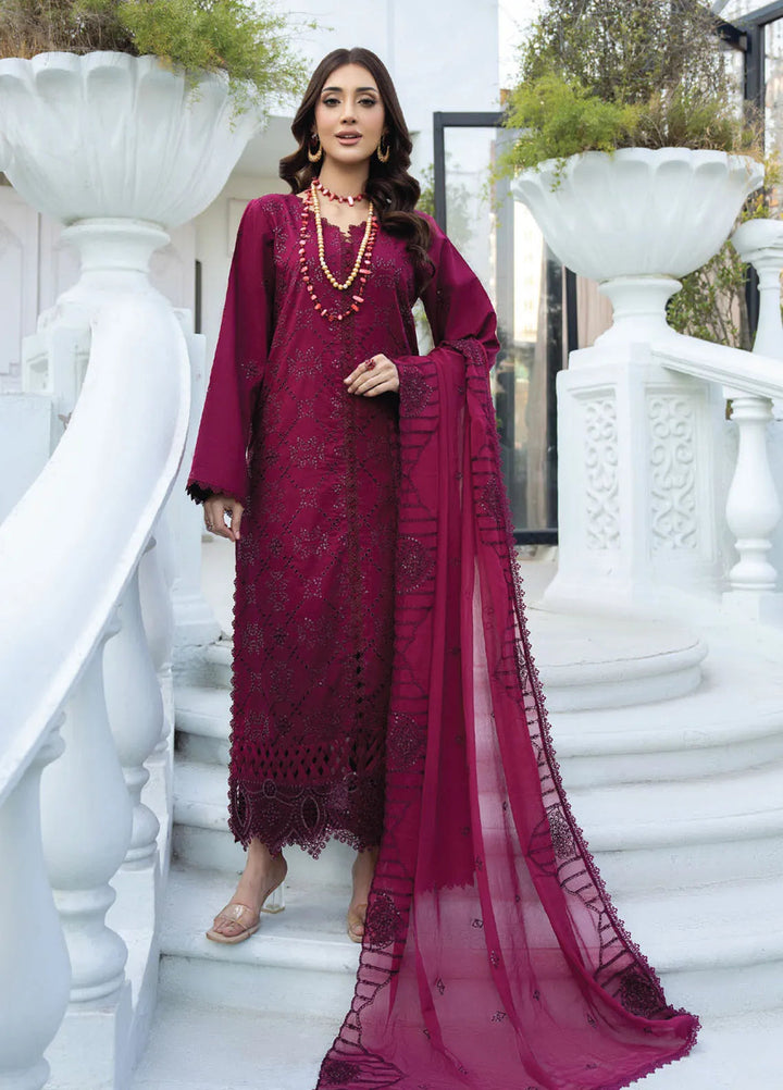Aviva by Humdum Embroidered Lawn Suit Unstitched 3 Piece HD25A D-05 - Summer Collection