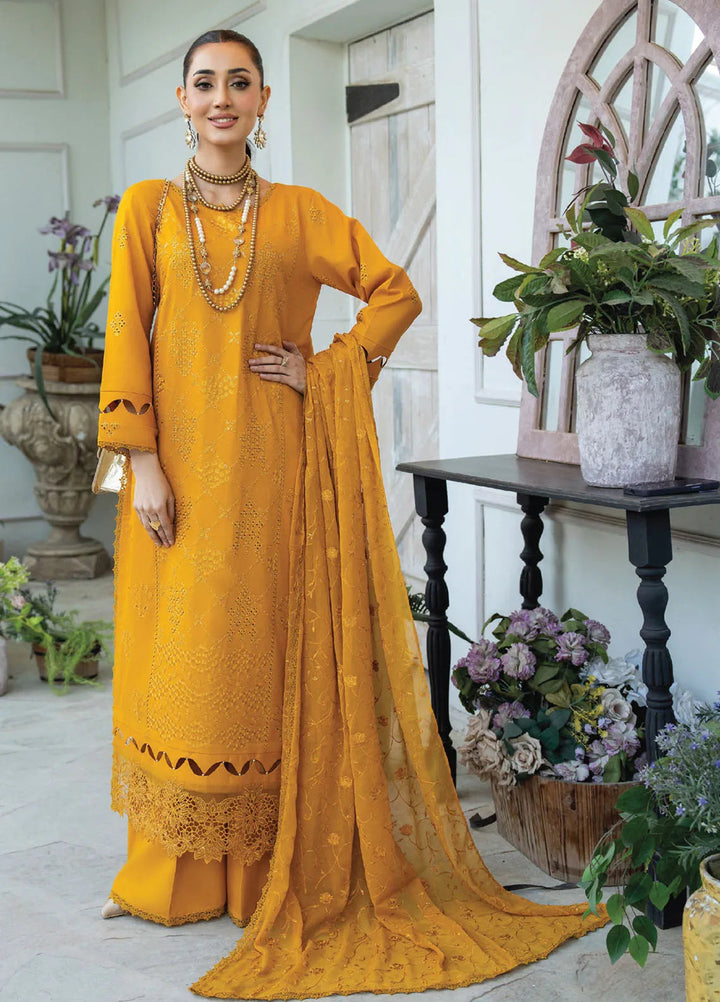 Aviva by Humdum Embroidered Lawn Suit Unstitched 3 Piece HD25A D-08 - Summer Collection