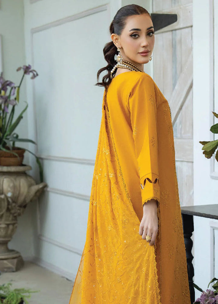 Aviva by Humdum Embroidered Lawn Suit Unstitched 3 Piece HD25A D-08 - Summer Collection