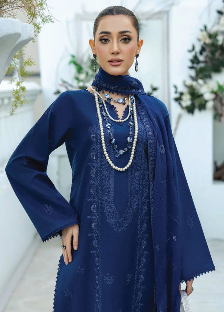 Aviva by Humdum Embroidered Lawn Suit Unstitched 3 Piece HD25A D-09 - Summer Collection