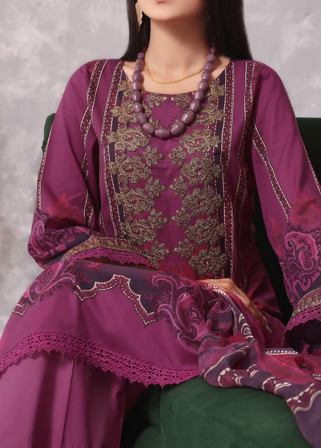 Ayesha Alishba By VS Textiles Embroidered Lawn Suits Unstitched 3 Piece VS23AA D-13 - Summer Collection