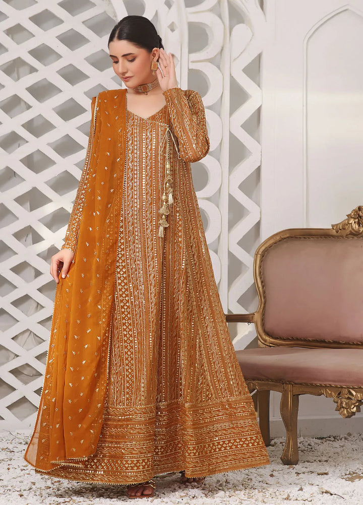 Ayesha Closet Pret Embroidered Chiffon 3 Piece Suit Zulaikha Mustard