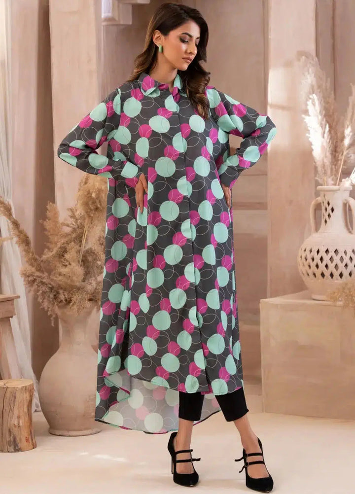 Ayla Studio Casual Pret Printed Georgette Kurti Suit G-007 Bubbles