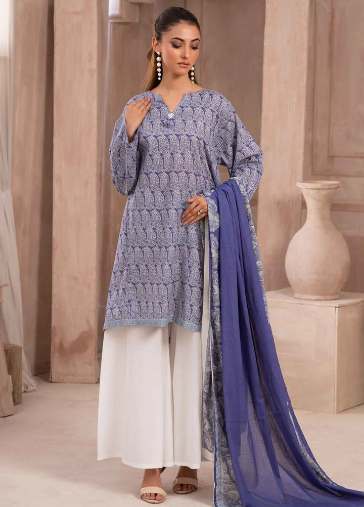 Ayla Studio Casual Pret Printed Lawn 3 Piece Suit KH-003 Paisley Passion