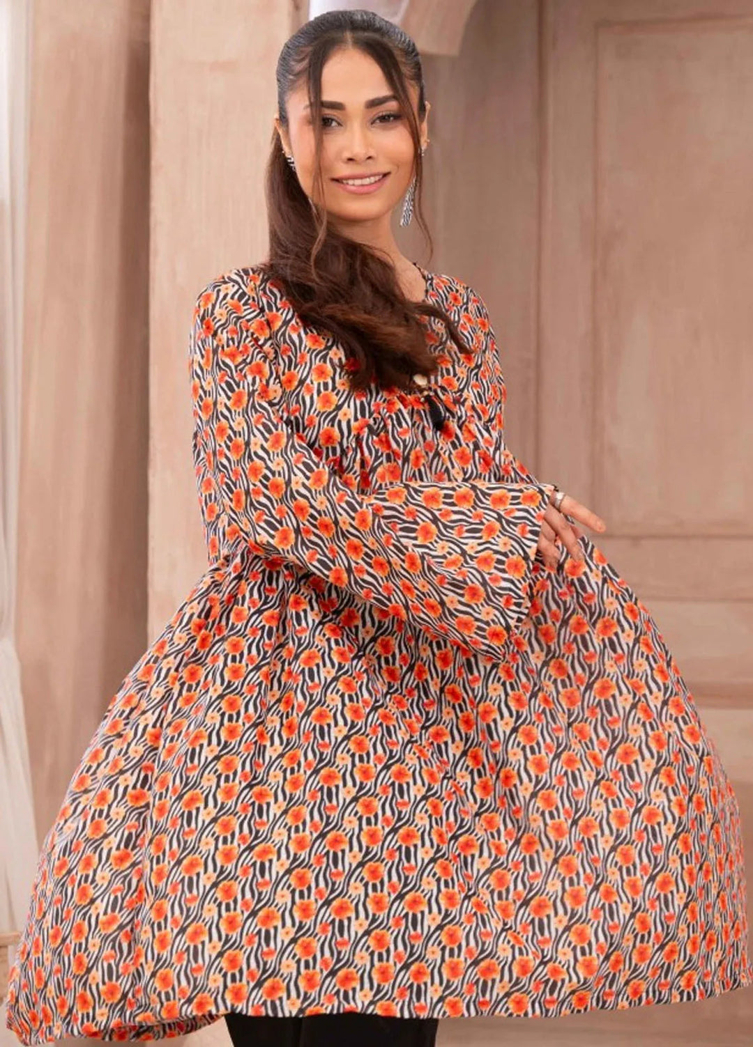 Ayla Studio Casual Pret Printed Lawn 2 Piece Suit SLW-016 Zebra blooming