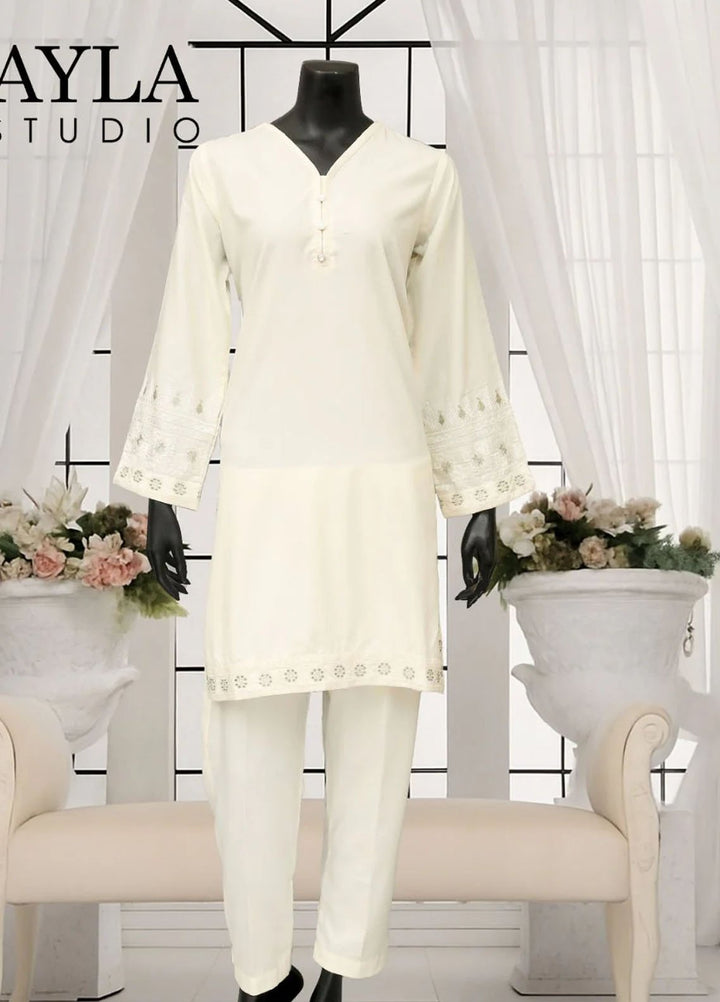 Ayla Studio Pret Embroidered Wash N Wear 2 Piece Suit Chandni