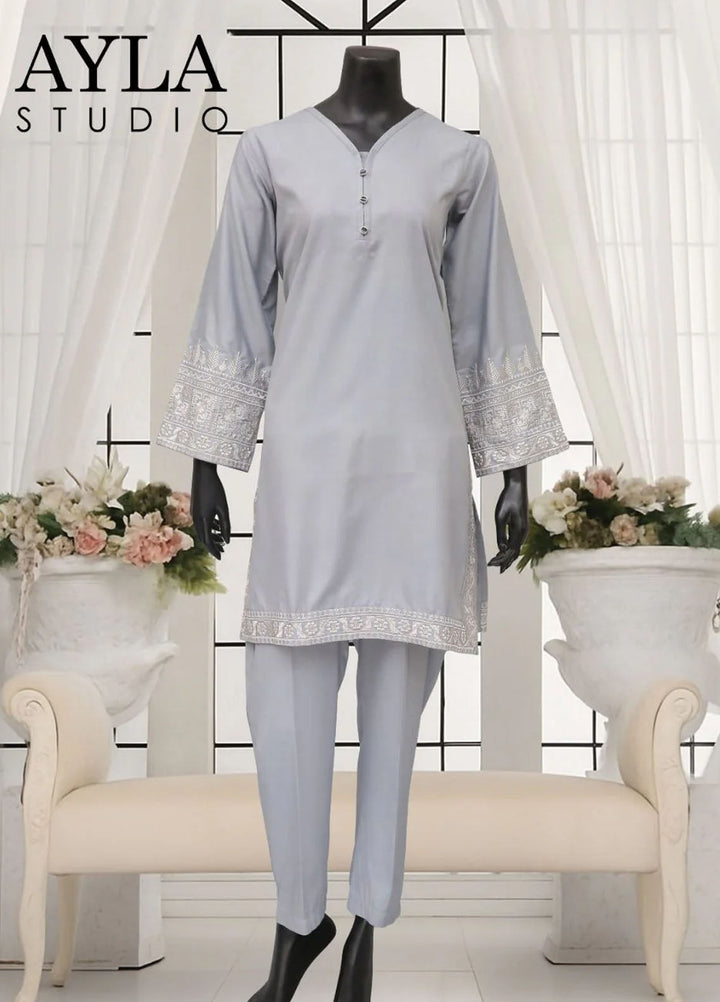 Ayla Studio Pret Embroidered Wash N Wear 2 Piece Suit Neelofar