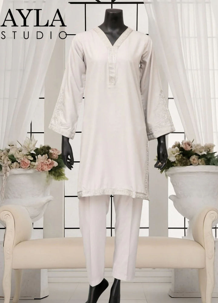 Ayla Studio Pret Embroidered Wash N Wear 2 Piece Suit Raat Ki Roshi