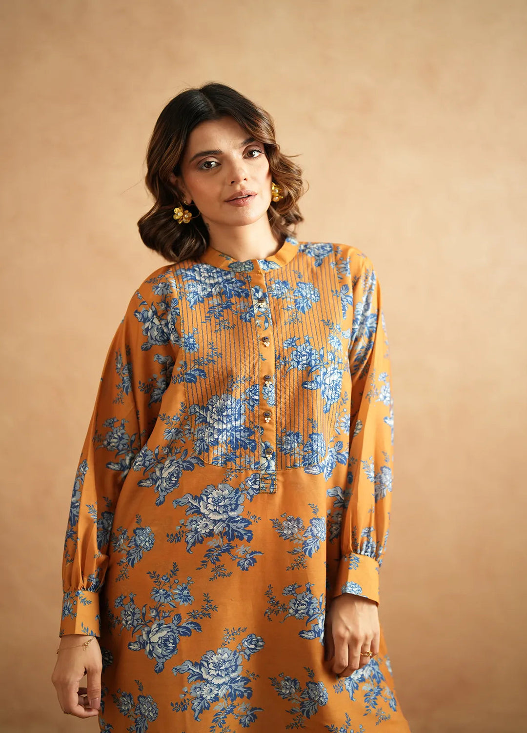 Ayla Studio Pret Printed Poly Viscose 2 Piece Suit PES240109 Saffron Mix