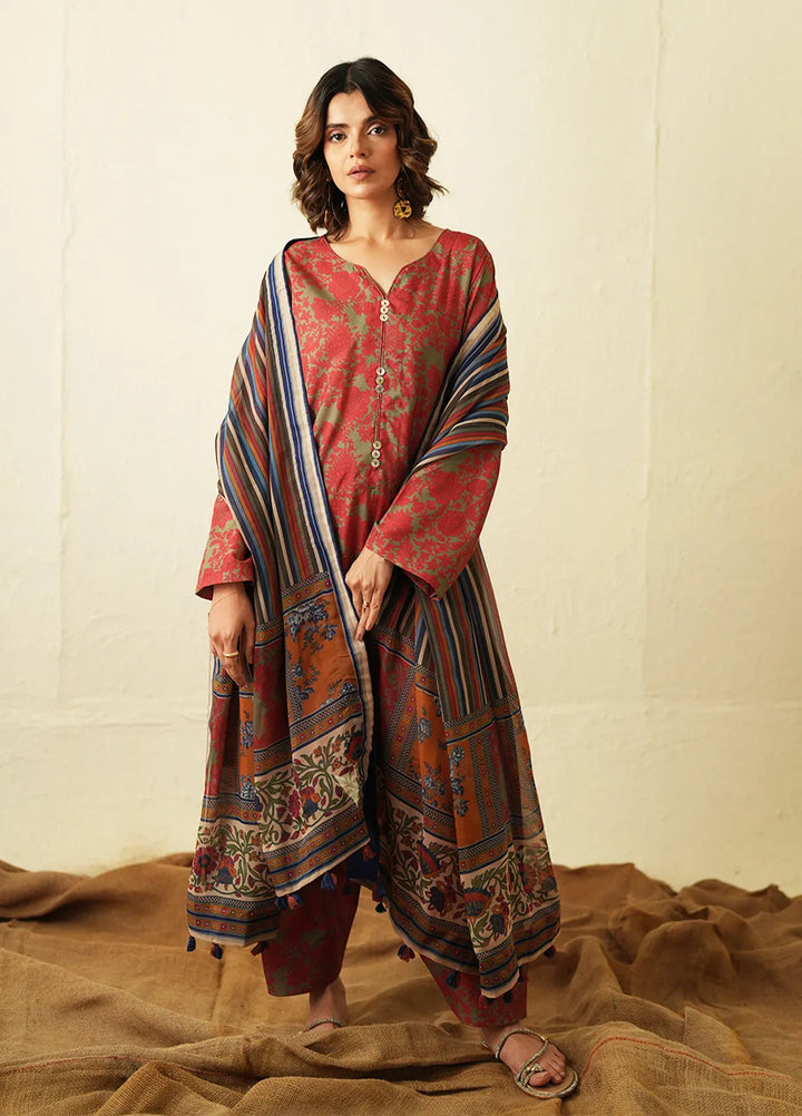 Ayla Studio Pret Printed Poly Viscose 2 Piece Suit PES240112 Sage