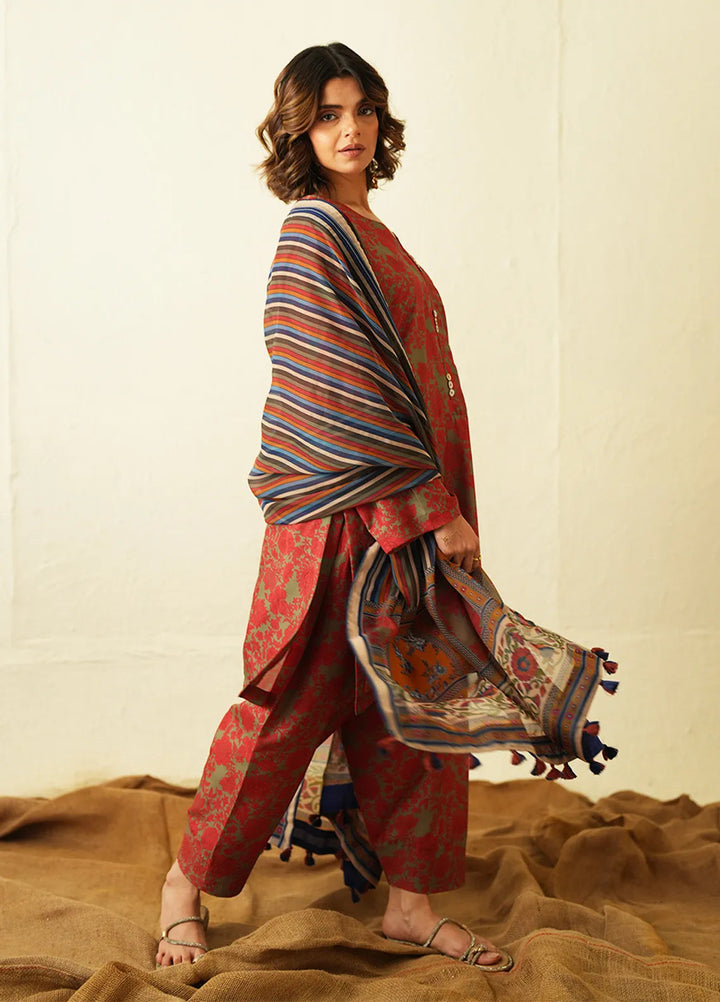 Ayla Studio Pret Printed Poly Viscose 2 Piece Suit PES240112 Sage