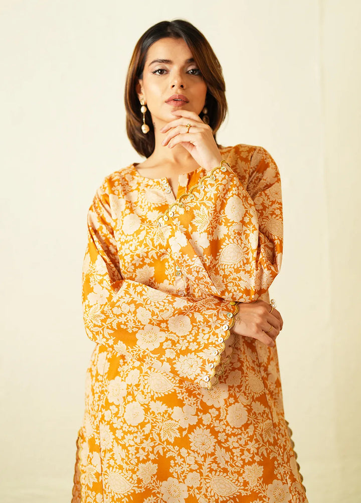 Ayla Studio Pret Printed Poly Viscose 2 Piece Suit PES240119 Burnt Ocher