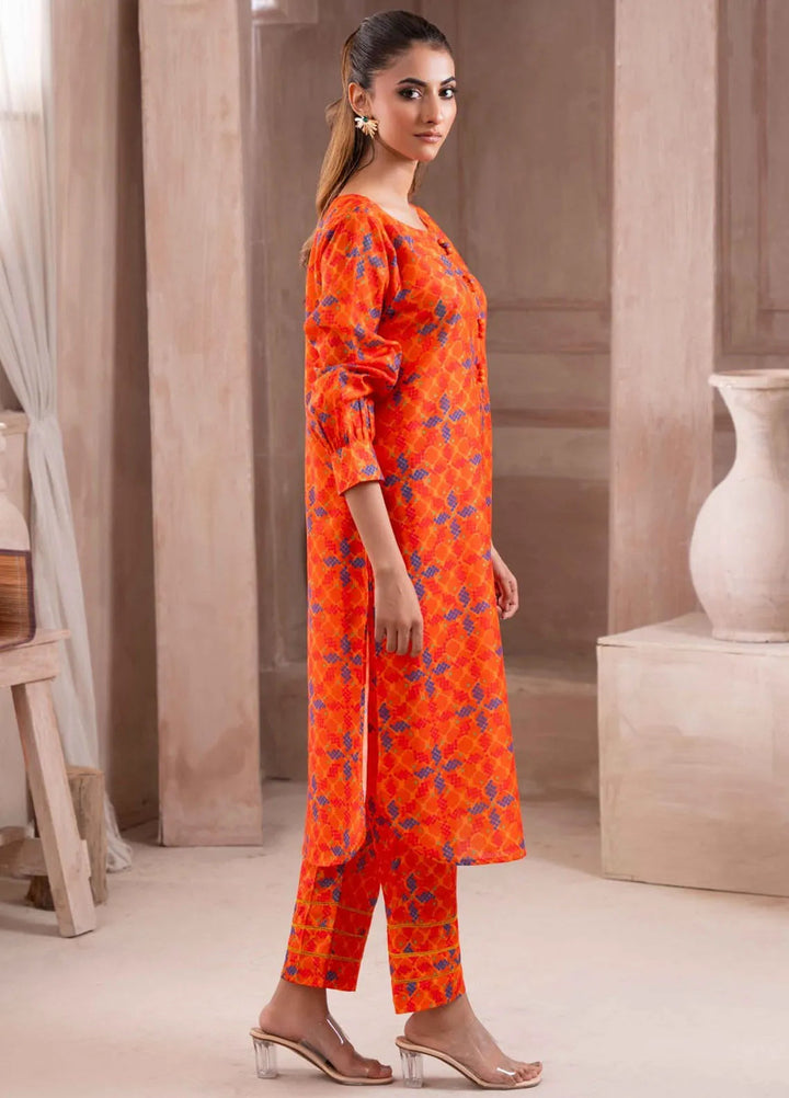 Ayla Studio Pret Printed Lawn 2 Piece Suit SLW-004 Orange Dream