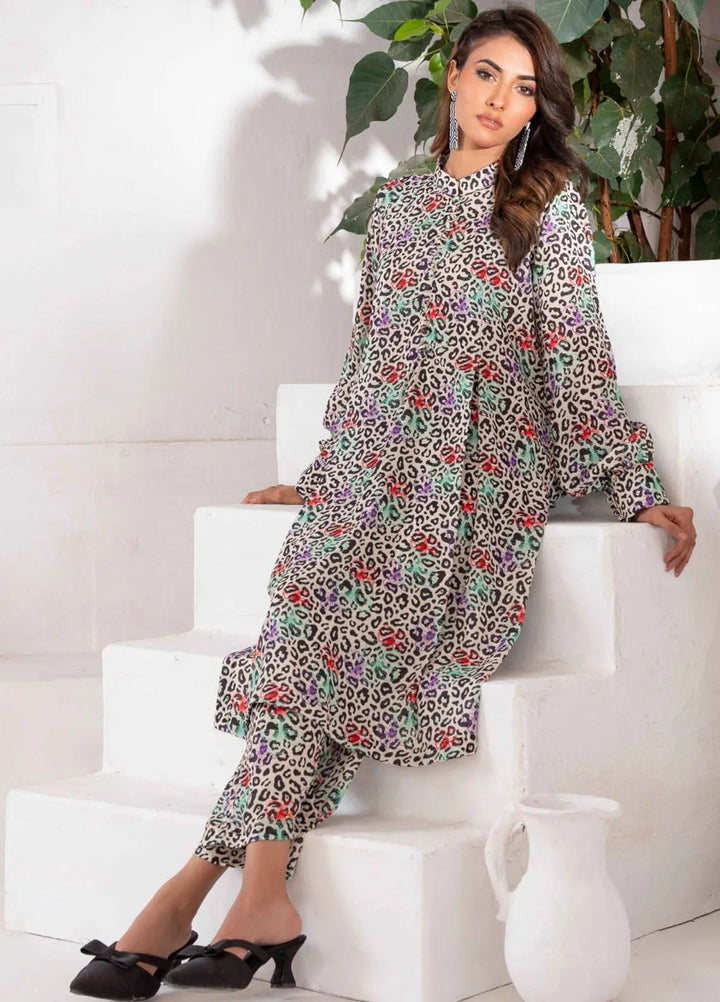Ayla Studio Pret Printed Lawn 2 Piece Suit SLW-021 Pop leopard