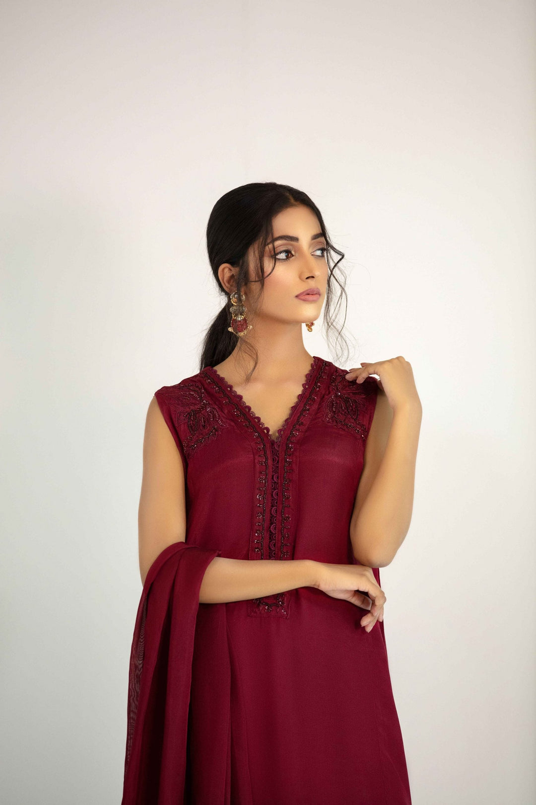 Textile Lime Pret Embroidered Raw Silk 3 Piece Suit Ayla