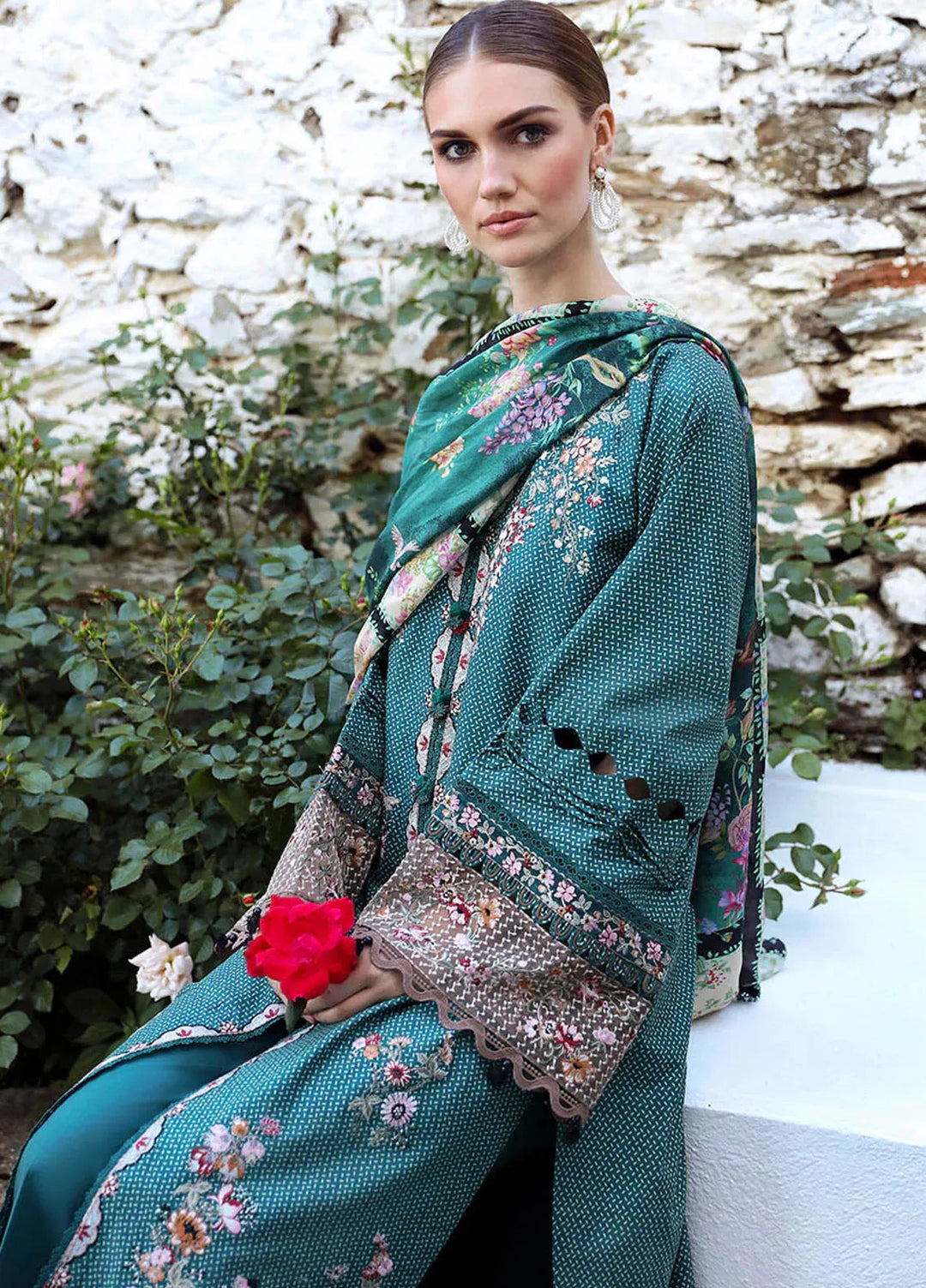 Aylin By Republic WomensWear Embroidered Lawn Suits Unstitched 3 Piece RW24A D2-B - Summer Collection