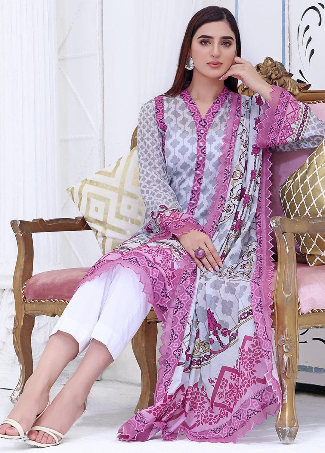 Ayman By Khas Printed Lawn Suits Unstitched 2 Piece KHS23A RKL-1501 - Summer Collection