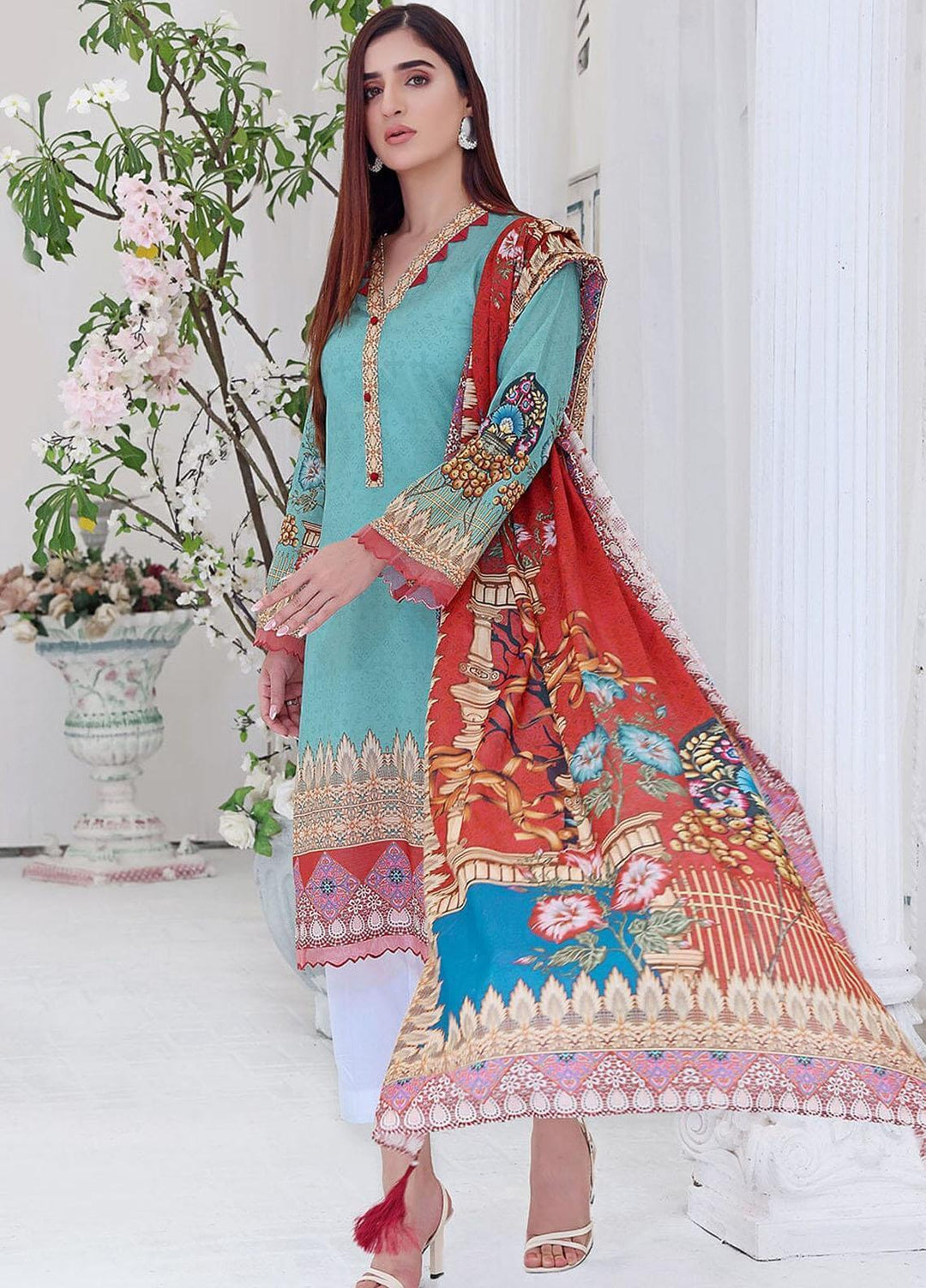 Ayman By Khas Printed Lawn Suits Unstitched 2 Piece KHS23A RKL-1503 - Summer Collection