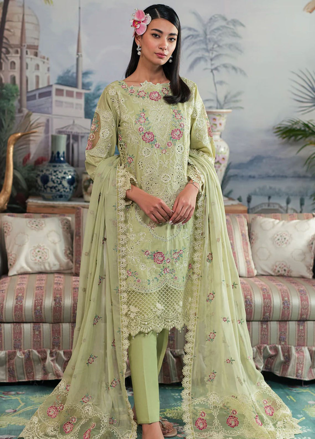 Ayra By Emaan Adeel Embroidered Lawn Suit Unstitched 3 Piece EA24AL AR-02 - Luxury Summer Collection