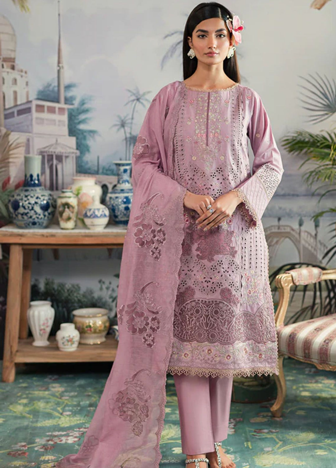 Ayra By Emaan Adeel Embroidered Lawn Suit Unstitched 3 Piece EA24AL AR-03 - Luxury Summer Collection