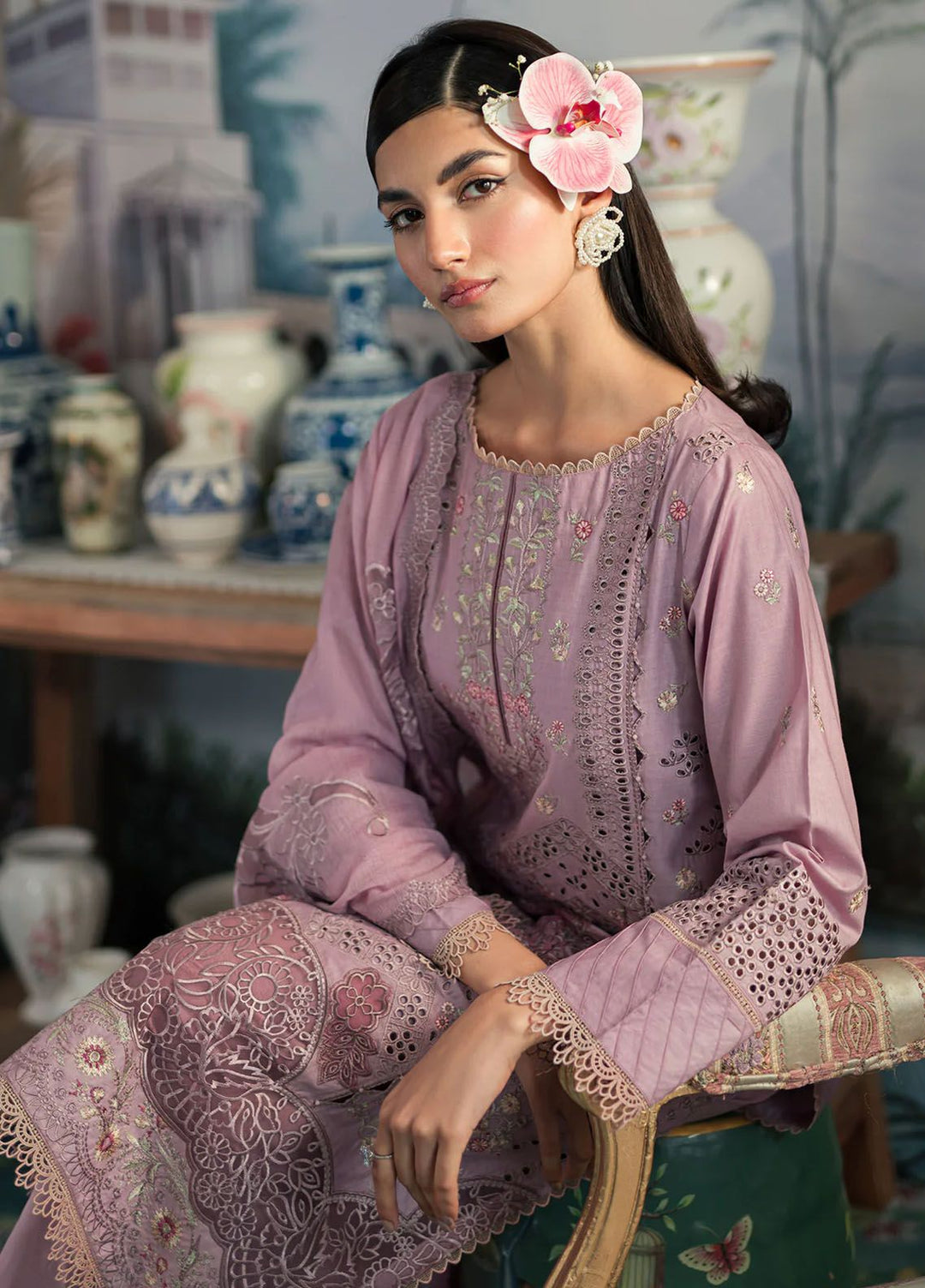 Ayra By Emaan Adeel Embroidered Lawn Suit Unstitched 3 Piece EA24AL AR-03 - Luxury Summer Collection