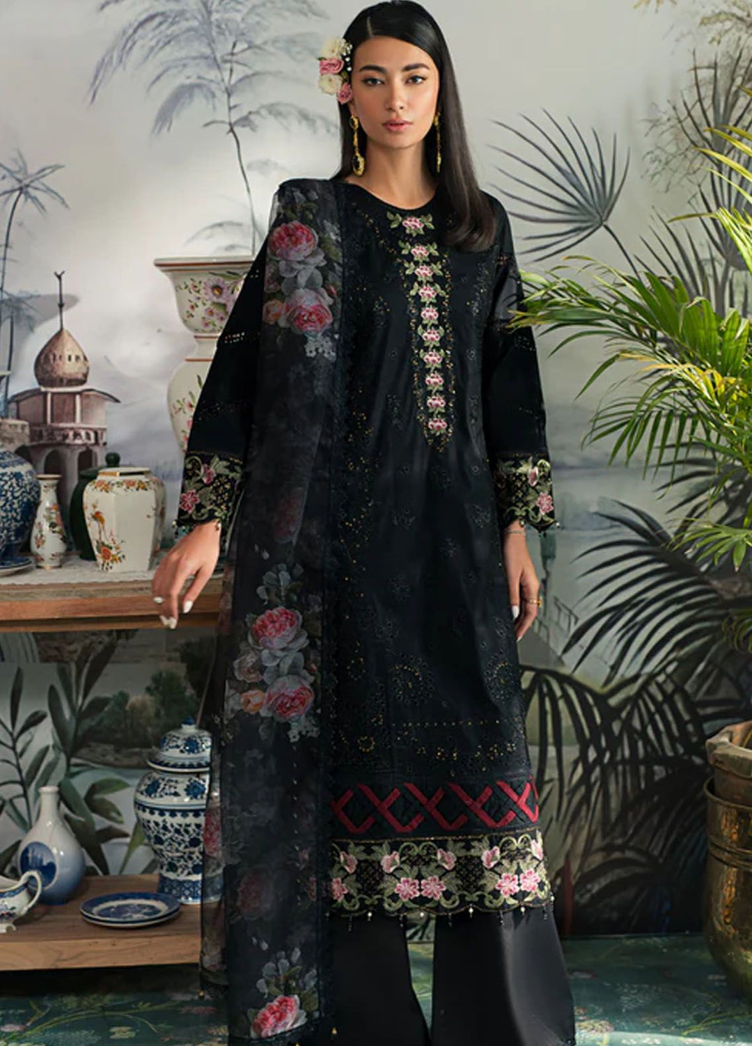 Ayra By Emaan Adeel Embroidered Lawn Suit Unstitched 3 Piece EA24AL AR-05 - Luxury Summer Collection