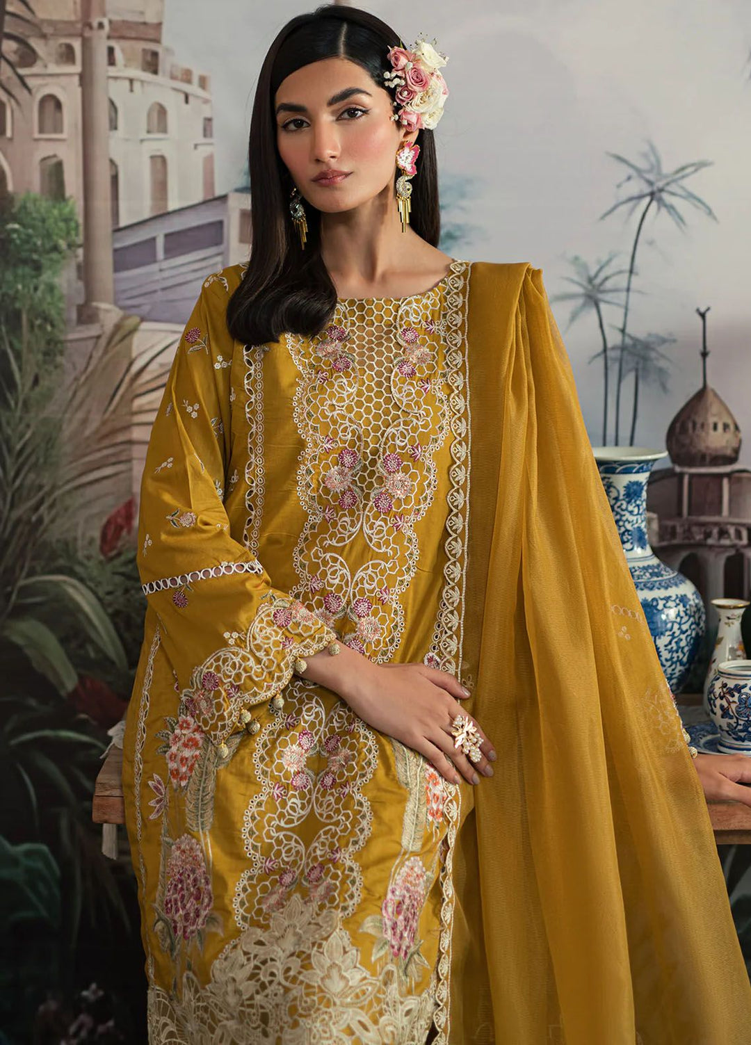 Ayra By Emaan Adeel Embroidered Lawn Suit Unstitched 3 Piece EA24AL AR-06 - Luxury Summer Collection