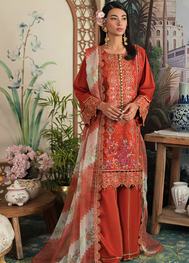 Ayra By Emaan Adeel Embroidered Lawn Suit Unstitched 3 Piece EA24AL AR-08 - Luxury Summer Collection