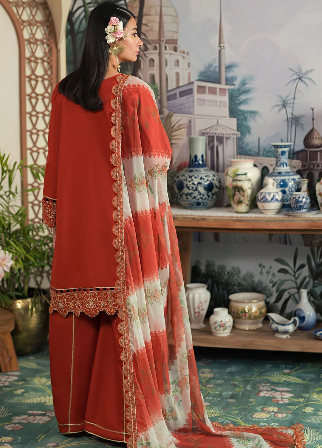 Ayra By Emaan Adeel Embroidered Lawn Suit Unstitched 3 Piece EA24AL AR-08 - Luxury Summer Collection