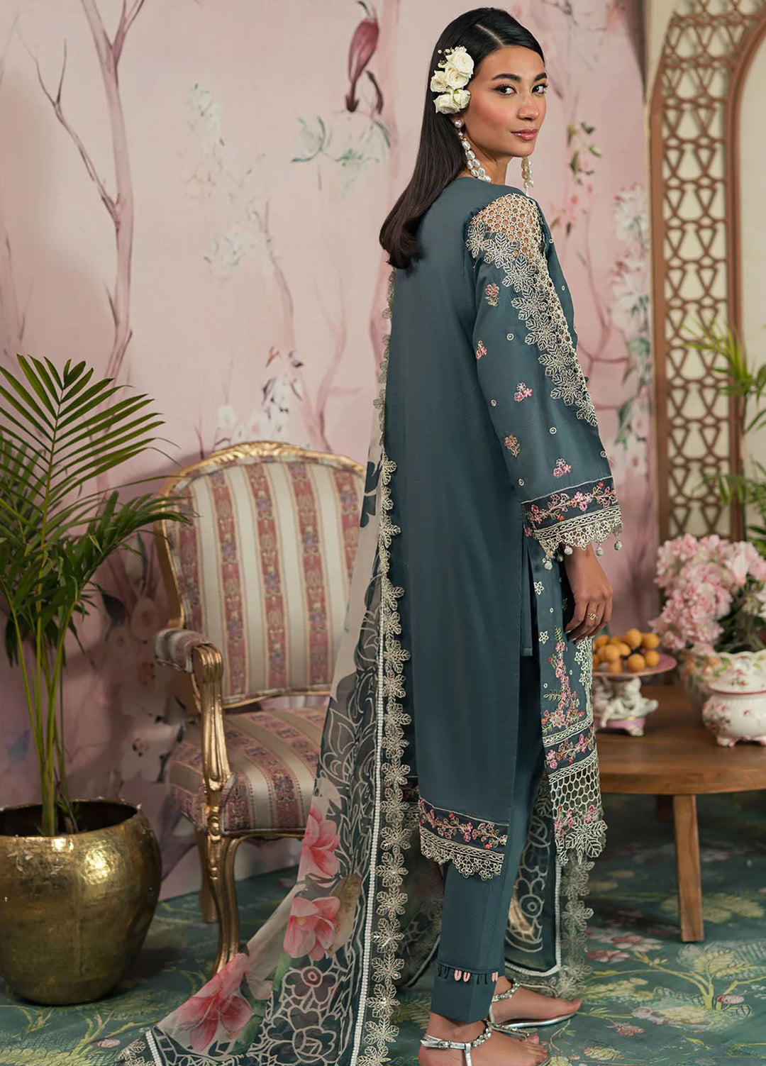 Ayra By Emaan Adeel Embroidered Lawn Suit Unstitched 3 Piece EA24AL AR-09 - Luxury Summer Collection