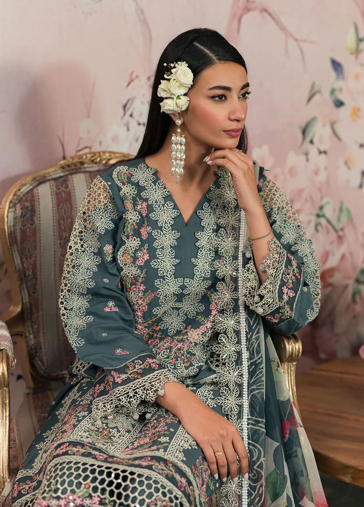 Ayra By Emaan Adeel Embroidered Lawn Suit Unstitched 3 Piece EA24AL AR-09 - Luxury Summer Collection