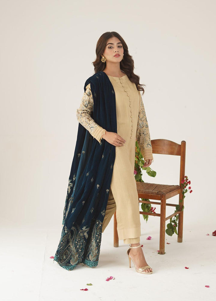 Ayra by Muraad Embroidered Raw Silk Suits Unstitched 3 Piece MU22AR A-002 Mahroosh - Luxury Winter Collection