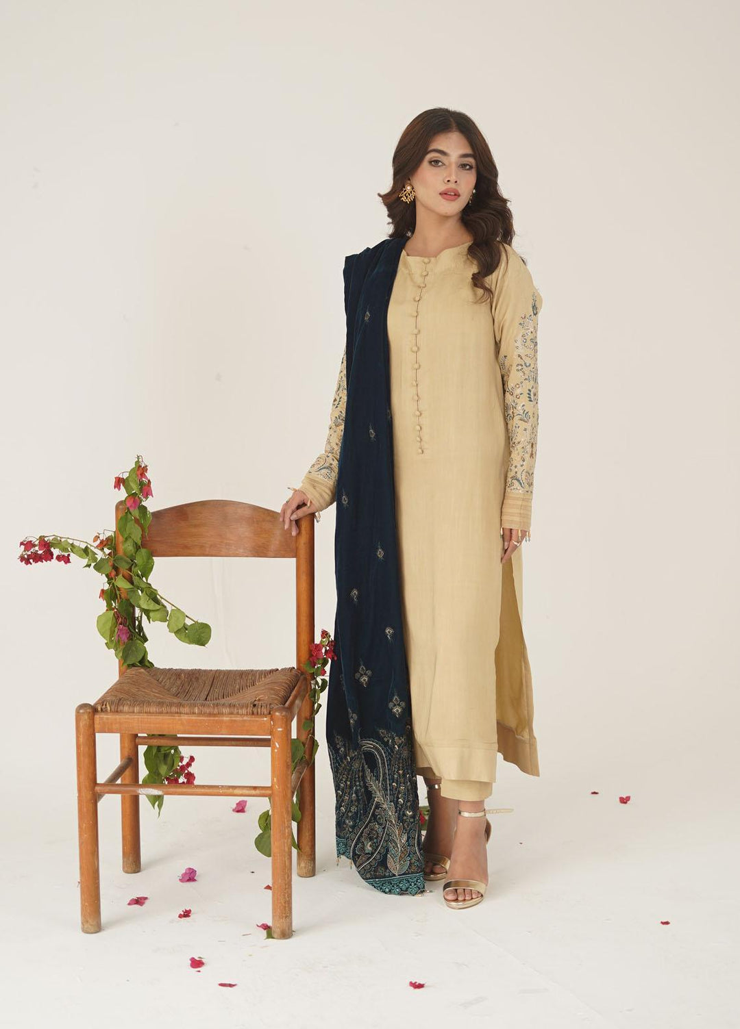 Ayra by Muraad Embroidered Raw Silk Suits Unstitched 3 Piece MU22AR A-002 Mahroosh - Luxury Winter Collection