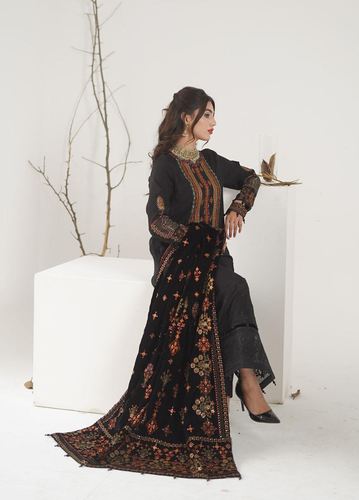 Ayra by Muraad Embroidered Raw Silk Suits Unstitched 3 Piece MU22AR A-004 Ghazal - Luxury Winter Collection