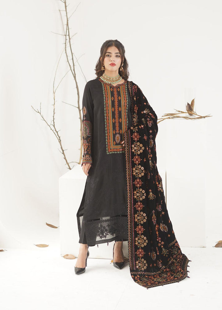 Ayra by Muraad Embroidered Raw Silk Suits Unstitched 3 Piece MU22AR A-004 Ghazal - Luxury Winter Collection