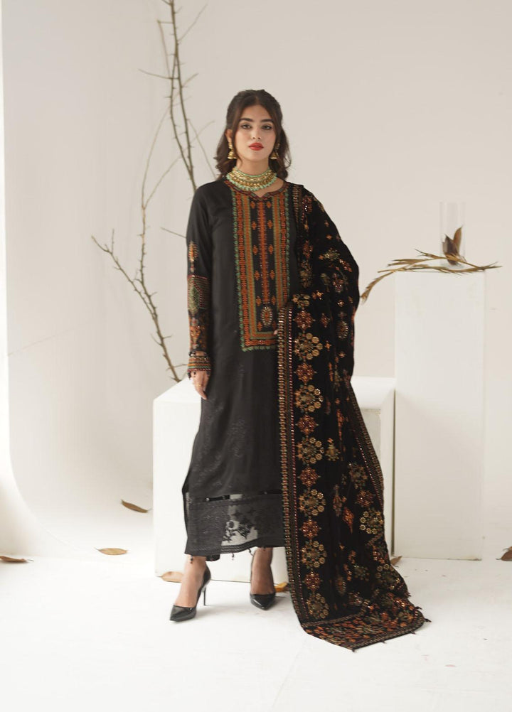 Ayra by Muraad Embroidered Raw Silk Suits Unstitched 3 Piece MU22AR A-004 Ghazal - Luxury Winter Collection
