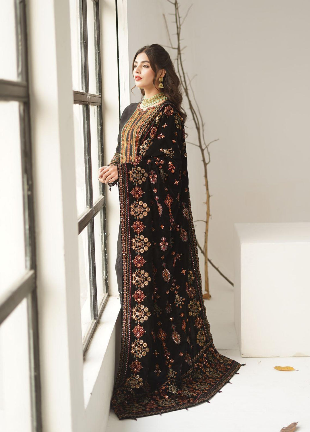 Ayra by Muraad Embroidered Raw Silk Suits Unstitched 3 Piece MU22AR A-004 Ghazal - Luxury Winter Collection