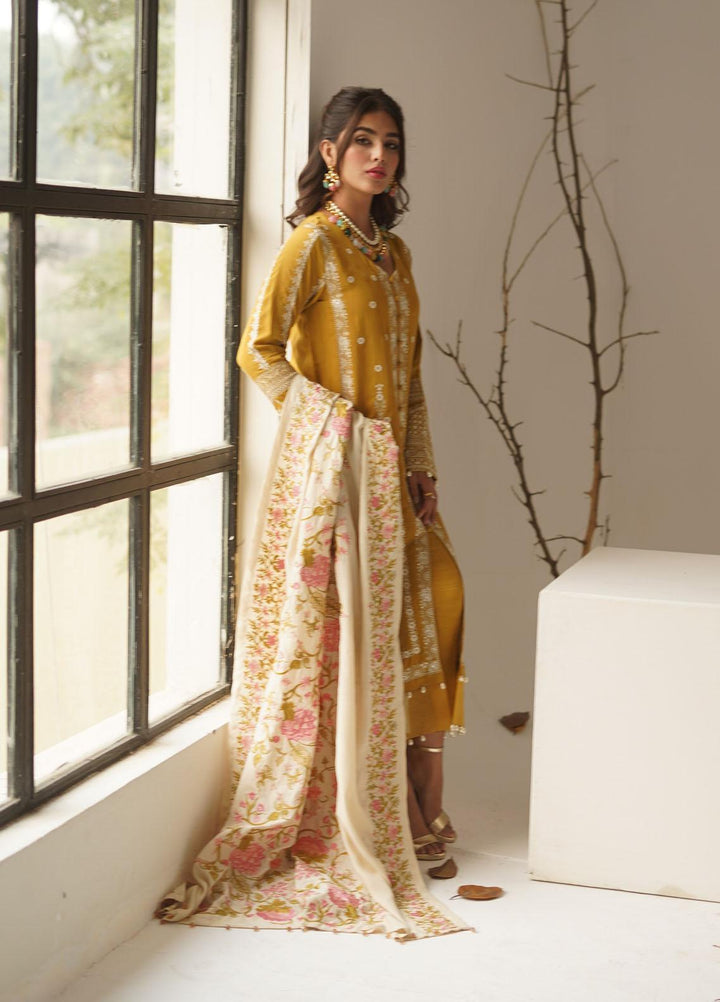 Ayra by Muraad Embroidered Raw Silk Suits Unstitched 3 Piece MU22AR A-005 Arzu - Luxury Winter Collection