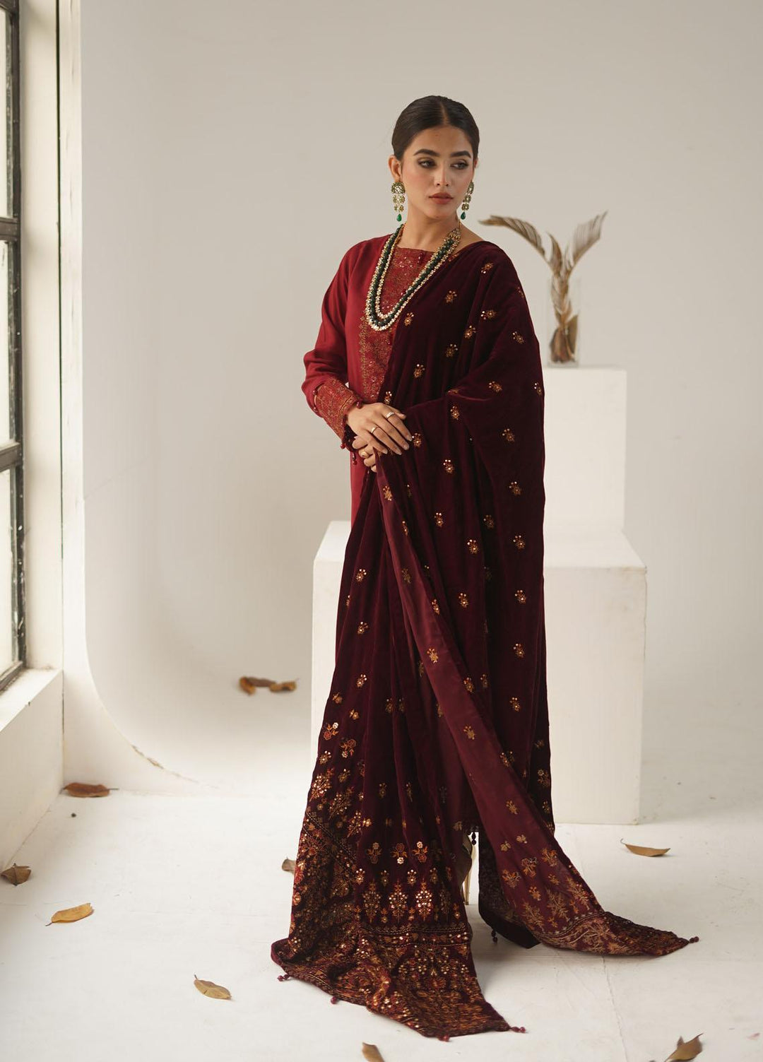 Ayra by Muraad Embroidered Raw Silk Suits Unstitched 3 Piece MU22AR A-006 Jahan Ara - Luxury Winter Collection