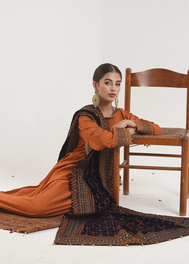 Ayra by Muraad Embroidered Raw Silk Suits Unstitched 3 Piece MU22AR A-007 Nureh - Luxury Winter Collection
