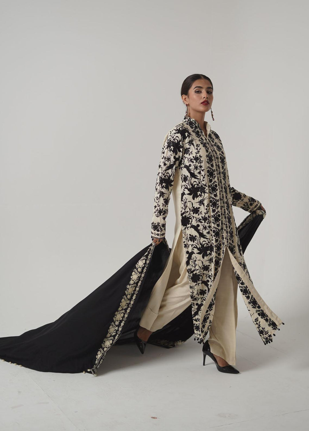 Ayra by Muraad Embroidered Raw Silk Suits Unstitched 3 Piece MU22AR A-008 Eyleen - Luxury Winter Collection