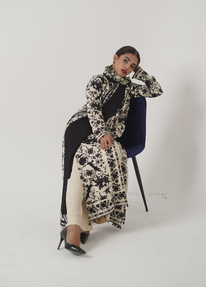 Ayra by Muraad Embroidered Raw Silk Suits Unstitched 3 Piece MU22AR A-008 Eyleen - Luxury Winter Collection